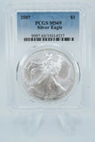 2007 PCGS MS69 American Silver Eagle Bullion Dollar Business Strike 1 oz