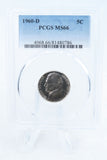 1960-D PCGS MS66 Jefferson Nickel Business Strike 5C