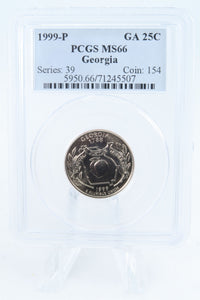 1999-P PCGS MS66 Georgia State Quarter Business Strike 25C