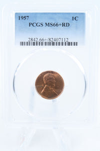1957-P PCGS MS66+RD Lincoln Wheat Cent Business Strike 1C