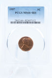 1957-P PCGS MS66+RD Lincoln Wheat Cent Business Strike 1C