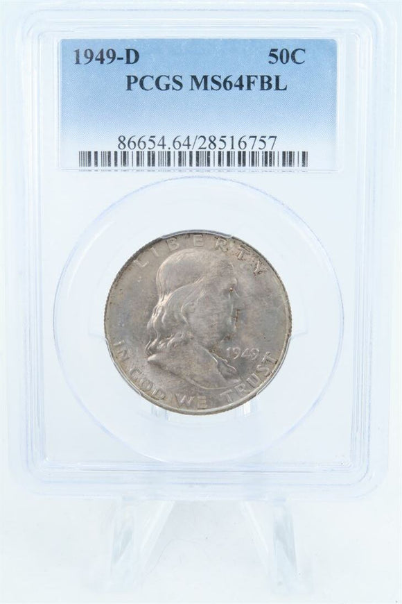 1949-D PCGS MS64FBL Franklin Half Dollar Full Bell Lines 50C