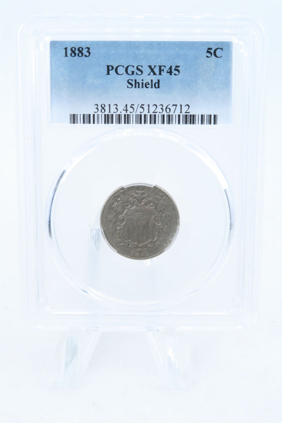 1883-P PCGS XF45 Shield Nickel Business Strike 5C