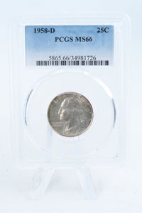 1958-D PCGS MS66 Washington Quarter Business Strike 25C