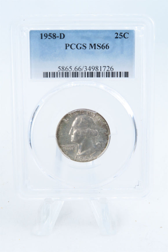 1958-D PCGS MS66 Washington Quarter Business Strike 25C