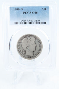 1906-D PCGS G06 Barber Half Dollar Business Strike 50C