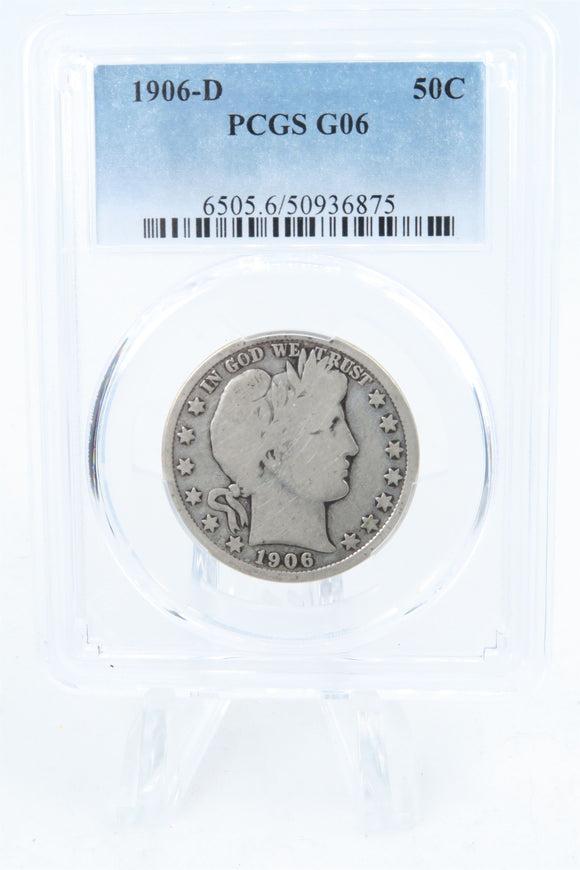 1906-D PCGS G06 Barber Half Dollar Business Strike 50C