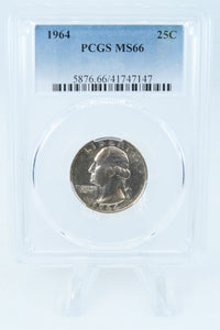 1964-P PCGS MS66 Washington Quarter Business Strike 25C