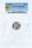 1940-D PCGS MS67FB Mercury Dime Business Strike 10C