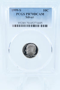 1999-S PCGS PR70DCAM Silver Roosevelt Dime Proof 10C