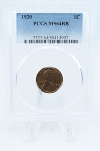 1920-P PCGS MS64RB Lincoln Wheat Cent Business Strike 1C