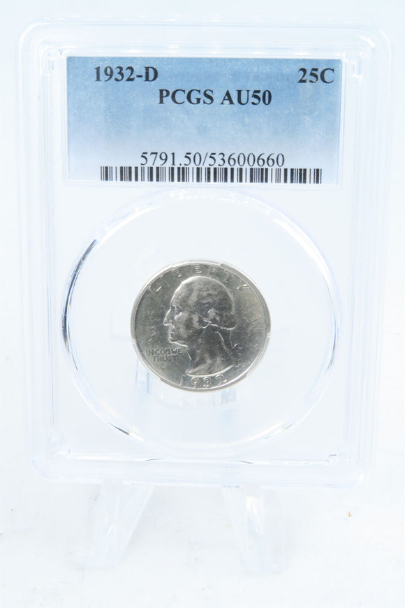 1932-D PCGS AU50 Washington Quarter Business Strike 25C