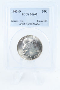 1962-D PCGS MS65 Franklin Half Dollar Business Strike 50C
