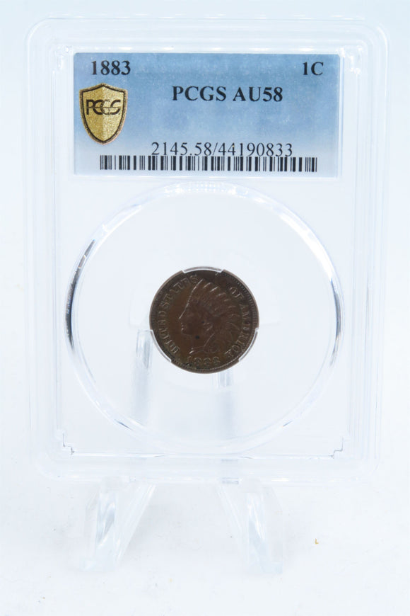 1883-P PCGS AU58BN Indian Cent Business Strike 1C