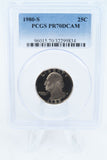 1980-S PCGS PR70DCAM Washington Quarter Proof 25C