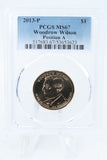 2013-P PCGS MS67 Woodrow Wilson Position A Presidential Dollar