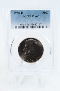 1986-D PCGS MS66 Kennedy Half Dollar Business Strike 50C