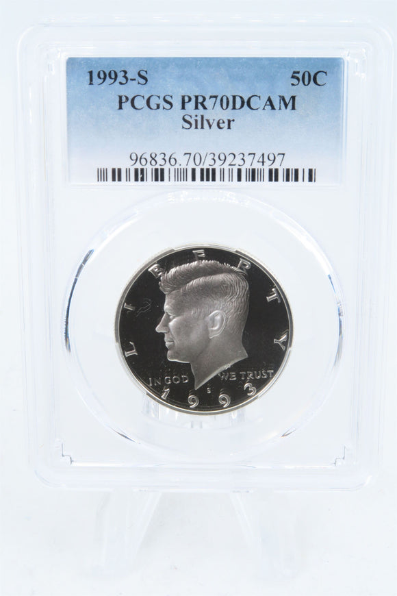 1993-S PCGS PR70DCAM Silver Kennedy Half Dollar Proof 50C