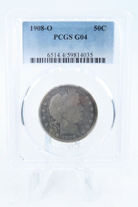 1908-O PCGS G04 Barber Half Dollar Business Strike 50C