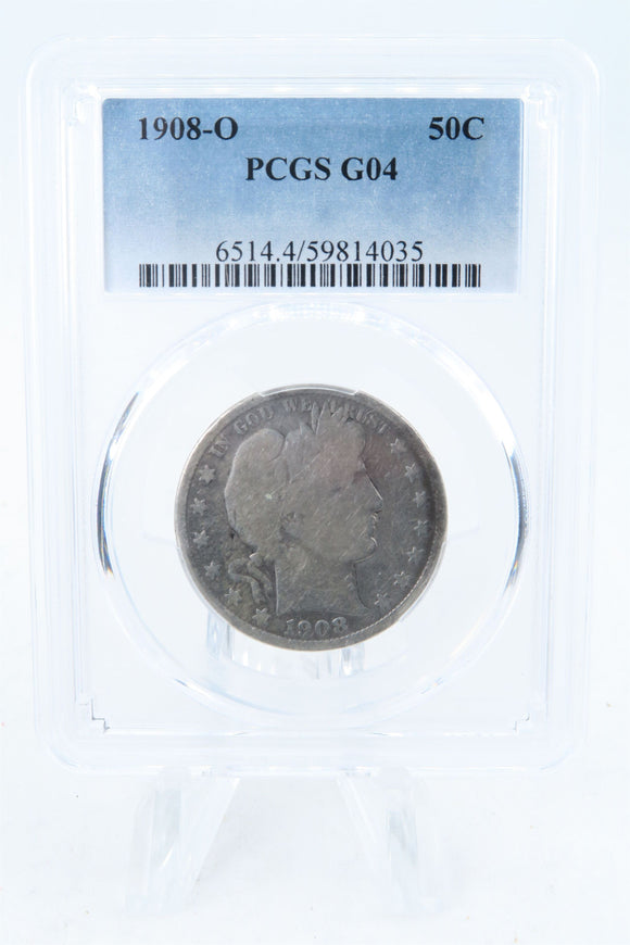 1908-O PCGS G04 Barber Half Dollar Business Strike 50C