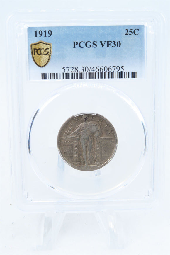 1919-P PCGS VF30 Standling Liberty Quarter Business Strike 25C