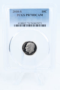 2010-S PCGS PR70DCAM Roosevelt Dime Proof 10C