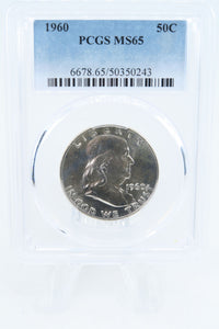 1960-P PCGS MS65 Franklin Half Dollar Business Strike 50C