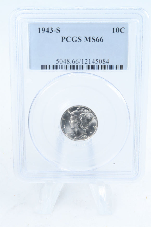 1943-S PCGS MS66 Mercury Dime Business Strike 10C
