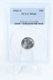 1943-S PCGS MS66 Mercury Dime Business Strike 10C