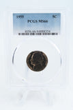 1955-P PCGS MS66 Jefferson Nickel Business Strike 5C