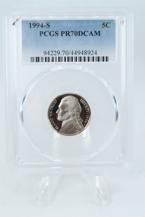 1994-S PCGS PR70DCAM Jefferson Nickel Proof 5C