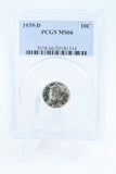 1939-D PCGS MS66 Mercury Dime Business Strike 10C