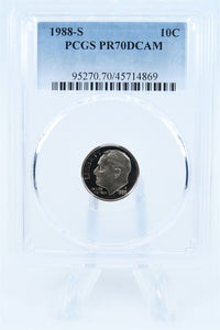 1988-S PCGS PR70DCAM Roosevelt Dime Proof 10C