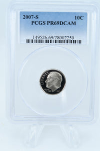 2007-S PCGS PR69DCAM Roosevelt Dime Proof 10C