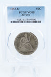 1855-O PCGS VG08 Liberty Seated Half Dollar Business Strike 50C