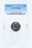 1982-D PCGS MS66 Jefferson Nickel Business Strike 5C