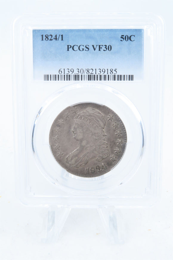 1824/1-P PCGS VF30 Capped Bust Half Dollar Business Strike 50C