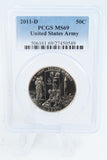2011-D PCGS MS69 United States Army Modern Commemorative Half Dollar 50C