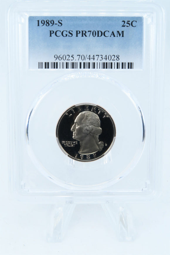 1989-S PCGS PR70DCAM Washington Quarter Proof 25C