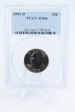 1993-D PCGS MS66 Washington Quarter Business Strike 25C