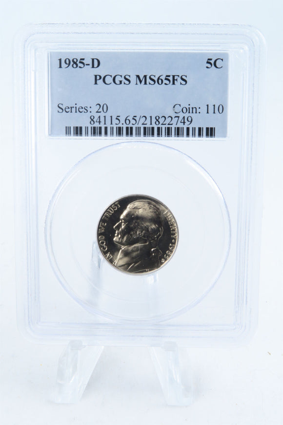 1985-D PCGS MS65FS Jefferson Nickel Full Steps Business Strike 5C