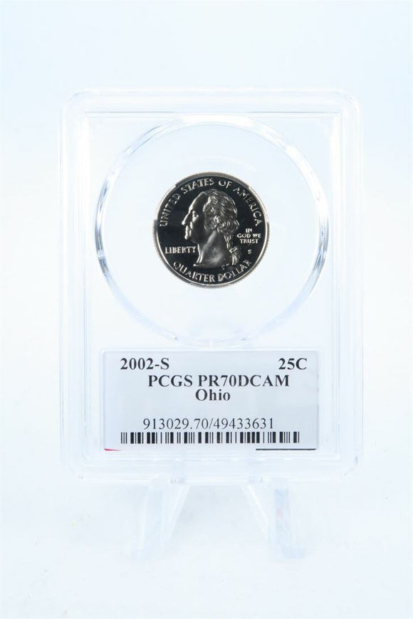 2002-S PCGS PR70DCAM Ohio State Quarter Proof 25C