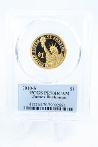 2010-S PCGS PR70DCAM James Buchanan Presidential Dollar Proof
