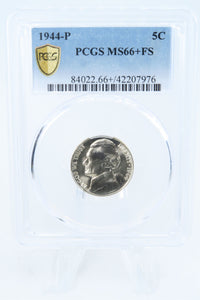 1944-P PCGS MS66+FS Jefferson War Nickel Full Steps Business Strike 5C