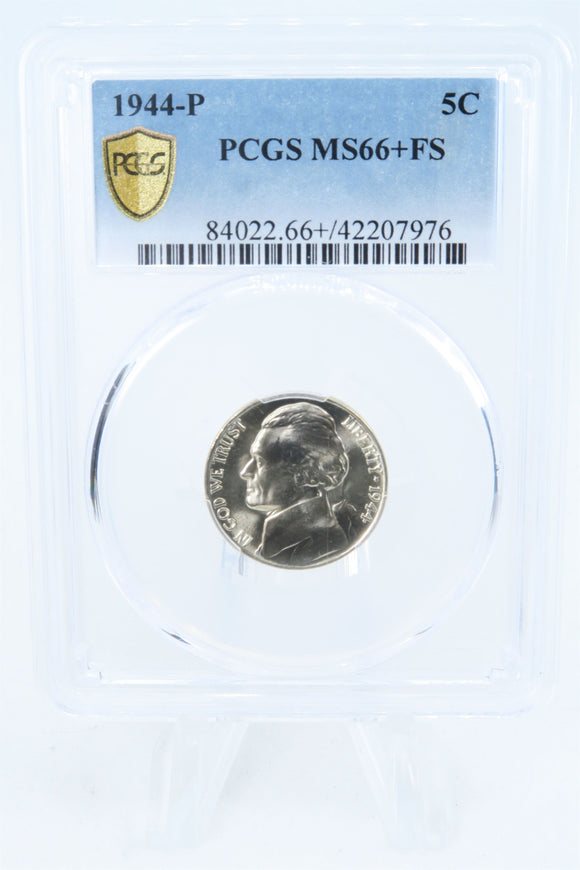 1944-P PCGS MS66+FS Jefferson War Nickel Full Steps Business Strike 5C
