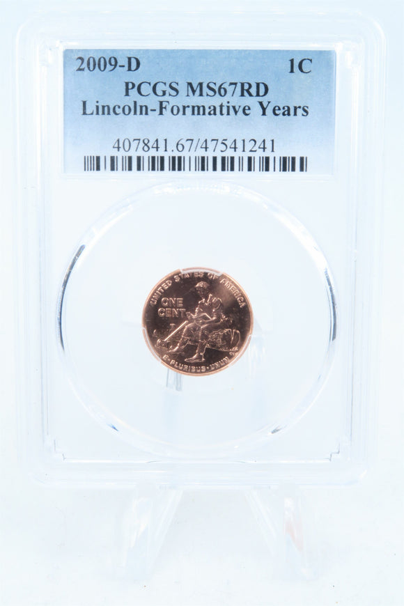 2009-D PCGS MS67RD Lincoln-Formative Years Cent Business Strike 1C