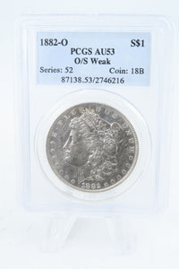 1882-O/S PCGS AU53 Weak Morgan Dollar Business Strike