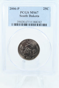 2006-P PCGS MS67 South Dakota State Quarter Business Strike 25C