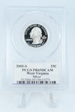 2005-S PCGS PR69DCAM Silver West Virginia State Quarter Proof 25C