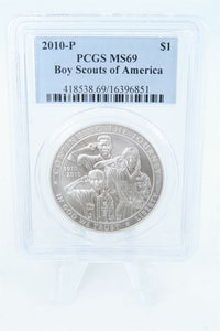 2010-P PCGS MS69 Boy Scouts Of America Silver Modern Commemorative Dollar